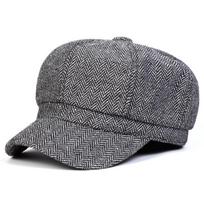 Unisex Herringbone Personality Newsboy Hat Spring Autumn Retro Beret Hats Wild Casual Hats Octagonal Cap