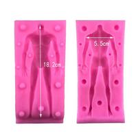 Fondant Doll Body Mold Male Female Body Silicone Mold DIY Clay Hand-made Soft Clay Body Mold male pink