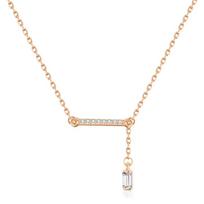 Kinel Rose Gold spalvos pakabukas kaklo papuošalas moterims Unikalus cirkonio kasdienis karoliai rožinio aukso spalvos