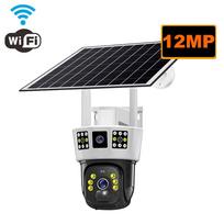 12MP saulės kamera 4G SIM kortelė lauko WiFi IP belaidė PIR žmogaus aptikimo vandeniui atspari HD spalvota naktinio matymo stebėjimo kameros WiFi Cam