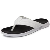 Vyriškos natūralios odos šlepetės Vasaros Naujiena Vyriškos flip-flop'ai Madingos, spaudžiančios pėdas Aukštos kokybės Vyriški paplūdimio batai Lauko avalynė 38 balta