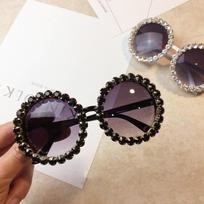 Diamond Crystal Round Sunglasses Women Luxury Brand Designer Glasses Eyeglasses Female Big Frames Shades Eyewear Vintage Uv400 With pouch and cloth