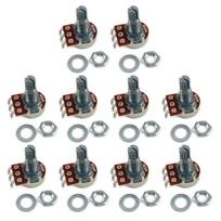Pack of 10 Guitar Taper Guitar Pots A500K/B500K/A250K/B250K 18mm Potentiometers for Professional Sound and Repair gray