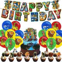 Cartoon Tung Tung Sahur Tralalo Theme Birthday Party Decoration Supplies Game Brainrot Banner Balloon Photo Background Kids Gift