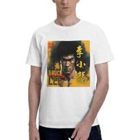 Bruce Lee marškinėliai vyrams True Classic Tees Laisvalaikio apvalia kakla medvilniniai vyriški marškinėliai - Balti(2) S balta