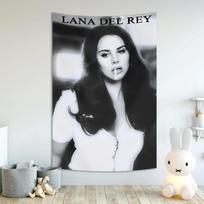 VIKAMA Poliesterio Lana Del Rey Vėliavos Gobelenas Amerikietiškos Pop Žvaigždės Sienų Dekoras Lauko Patalpų Kabinamas Namams Bendrabučiui 74x94cm(29x37in)