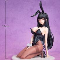 18CM Anime Bunny Girl Hina Figure Feina Black Silk action figure PVC model Adult Series Peripheral Collection doll Display Gifts 18CM