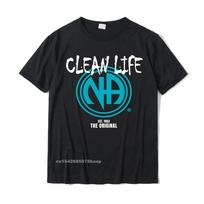 Clean Life Narcotics Anonymous NA Camisa Men Women Gift Top T-Shirts Custom Cotton Tops Tees Summer For Men - Men's Summer Co... S įvairiaspalvis