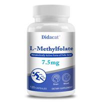 L-metilfolatas 7,5 mg maisto papildas, 120 vegetariškų kapsulių buteliuke 120 Capsules