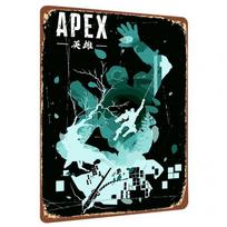 Apex Legends Game Art Metal Wall Decor with Character Silhouette and Forest Elements for Gaming Room Decoration 20x30cm（7.8x11.8inch）