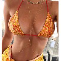 Metal Round Ball Imitation Pearl Beads Chain Choker Sexy Bikini Chest Chain For Women Men Beach Summer Waist Chain Body Jewelry