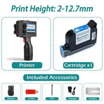 12.7mm Batch Number Logo Date Label Printer Handheld Inkjet Printer with Fast-Drying Ink for Text QR Barcode