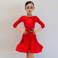 Lotynų šokio treniruočių drabužiai mergaitėms Ballroom šokio suknelė Konkursinis kostiumas Vaikams Salsa Ballroom treniruočių apranga Spalvingas 110cm