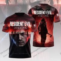 New Resident Evil Anime 3d Print T-shirt Men Women Fashion Summer Casual Vintage Short Sleeve Tops Tees Kids Clothing S