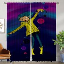 Blackout Curtains 2 Pieces Coralines Living Room Curtain Halloween Decoration Curtains for Bedroom Partition Shades Kitchen Home W50xH70cmx2pcs-CL