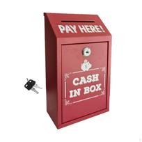 Collection Box with Lock And Keys, Secure Deposit raudona