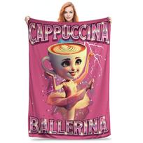 Juokinga Cappuccina Balerina Šokėja Kava Antklodė Minkšta Šilta Pliušinė Lovatiesė Vaikui Flanelinė Lovatiesė Lovos Užtiesalas 30x40in
