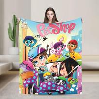 Littlest Pet Shop pledas Lėktuvo kelionė Flanelės patalynė Mėtymo pledai sofai lovai Super minkštas Individualizuotos kokybės lovatiesė Dovana 30x40in
