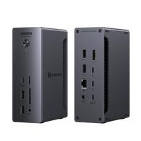 UGREEN Revodok Max 213 Thunderbolt 4 Docking Station with 40Gbps Data Dual Display Extension Single Output 90W PD Card USB USB Ports for Windows and pilka spalva
