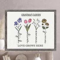 Personalized Wooden Sign Wall Art Birthday Gifts Grandma Gifts From Grandkids One Size