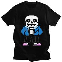 Custom Hot Game Undertale Sans T Shirt for Men Pure Cotton Tshirt Fashion Tees T-shirt Slim Fit Clothing - Men's Summer Cotto... S įvairiaspalvis