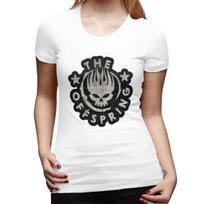 Punk The Offspring T-shirt moterims, apvalia iškirpte, gatvės stiliaus T-shirt'ai, moteriški marškinėliai, trumpi vasaros drabužiai, viršutiniai drabužiai S
