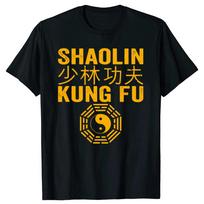 Vintage Shaolin Kung Fu Chinese Letters Characters TShirt Y2k Clothes Tshirt Aesthetic Clothing Streetwear Mens Shirts Mens -... S įvairiaspalvis
