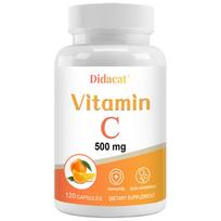 Vitamin C 500 Mg Dietary Supplement, 120 Vegetable Capsules Per Bottle 120 Capsules