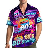 Vintage Party 80s Hawaiian Shirts Men Clothing 3D Printed Short Sleeves Tops Cool Outdoor Blouse Y2k Summer Men's and Women's Shirt S