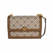 Tory Burch T Monogram Jacquard Audinio Odos Apdailos Pečių Krepšys Mažas Moteriškas Pečių Krepšys Riekės Rudumo 135845-371 Basic Set (Bag+Dust Bag)