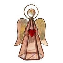 Sargas angelas vitražinis žvakidė Rankų darbo akrilinis angelas arbatinės žvakidė lango palangei, valgomojo stalo centrinei daliai A