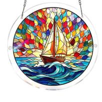 Jigsaw Puzzle Suncatcher, DIY Puzzles Acrylic Sun Catcher, Stained Glass Window Hanging Ornament for Home, Garden Decor, Gift for Women, Mom, Friends A