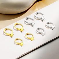 Mini Heart Charm Huggie Hoop Earrings for Women | 925 Sterling Silver | Dainty Gold/Silver Small Hoop Earrings Jewelry Gift Silver 6mm