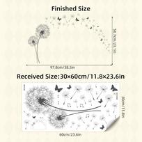 1Pc Dandelion Flower Silhouetted Butterflies Wall Stickers for Kids Room Wall Decals Home Decor Background Bedroom Decoration 30x60CM