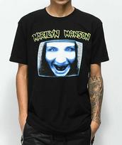 Marilyn Manson TV 100% Cotton T-shirt Mens Tees Top NEW Licensed & Official 2XL