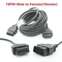 10 metrų OBD2 16PIN lyno ir moteriško ilgio diagnostikos įrankio jungties kabelis obd ii 16 kontaktų kabelis / automobilio laidas adapterio kabeliui