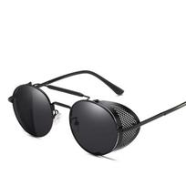 Retro Gotikinis Steampunk Stiliaus Apvalus Metalinis Rėmelis Saulės Akiniai Vyrams Moterims Prabangūs Dizainerio Skydeliai Lęšis Saulės Akiniai Gafas de Sol