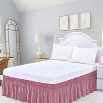 Top Selling 18 Inch Height Wrap Around Bed Skirt-Double Strong Elastic- Dust Ruffled Easy to Install Fade Resistant Material Twin 90x190x48cm