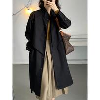 Design and Temperament, Small Loose Windbreaker Coat, Women's Autumn and Winter Waist Slimming Mid-length Coat L
