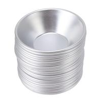 25Pcs Aluminum Egg Tart Molds Small Tart Pie Tin Mini Cupcake Cake Muffin Cookie Mold Baking Cups for Baking white