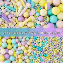 Interneto įžymybių makaronų spalvos cukriniai karoliukai gimtadienio torto dekoravimui Balloon Ribbon Sugar Beads 80g