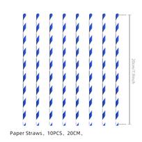 Mėlynas POP Raganų medžiotojų teminis gimtadienio vakarėlio reikmenų rinkinys Popierinė lėkštė Servetėlė Stalo užtiesalas Dekoracija striped straw 10pcs