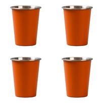 4pcs Stainless Steels Drinking Cups Outdoor Travel Cups 350ml Coffees Milk Beer Mug Stackable Camping Cup Enduring oranžinė