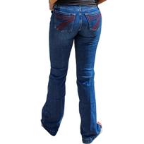 Ladies' Retro Straight Leg High Waisted Jeans L tamsiai mėlyna spalva