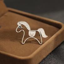 Cross-border hot-selling pony pony brooch premium alloy animal brooch zodiac pin clothing accessories women sidabras