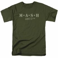Mash Distressed Logo Marškinėliai Vyriški 4077 Licencijuotas Klasikinis TV Serialas Karinė Žalia - Vyriški Vasariniai Medvilniniai Grafiniai Marškinėliai S įvairiaspalvis