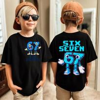 Funny Six Seven Italian Brainrot 67 Number Graphic Print T-Shirt Boy/Girl Summer Short Sleeved Kids Loose Comfortable Tshirt Top 150