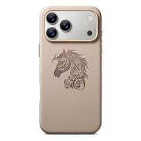 2026 M. Arklių Rašto Odinis Dėklas iPhone 17 Pro Max 16 15 Pro Telefonui su Aliuminio Objektyvu + Atskiri Mygtukai Galinis Dangtelis iPhone 16 Pro Max chaki