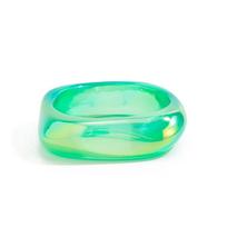 Transparent Colorful Resin Bangles Punk Hip Hop Creative Laser Bracelets 7 Styles Irregular Geometric Chunky Bangles Gifts mėlyna
