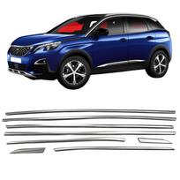 Šoninių langų apdailos juostelės Nerūdijančio plieno Chromuotos Peugeot 3008 Suv 20162023